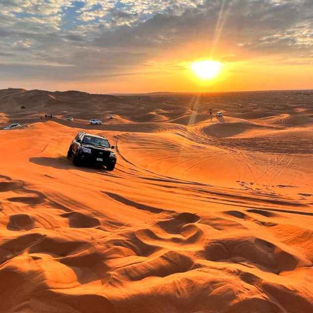 Evening Desert Safari: Red Sand Dune Bashing, Sandboarding, Camel, Entertainment & Dinner